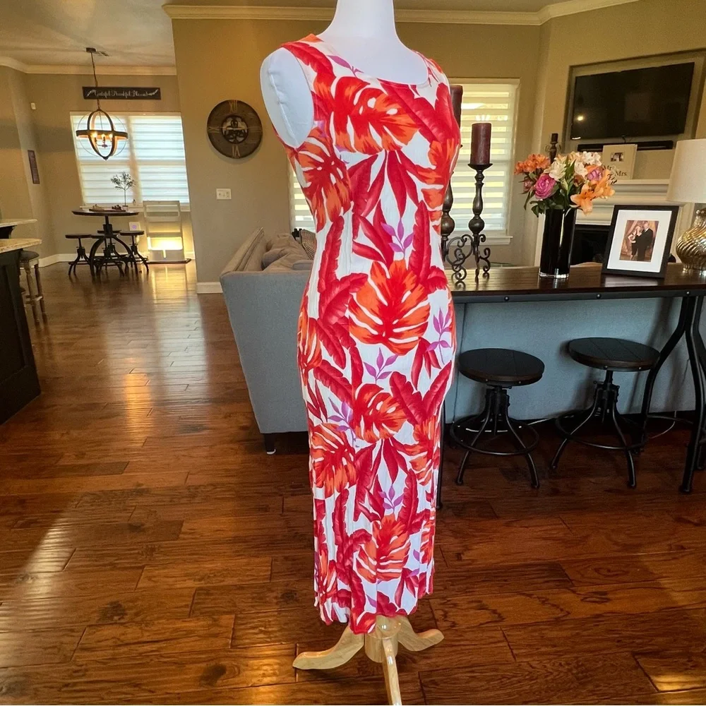 Vintage 90s R&K Originals Women’s 10 Floral Maxi Dress Gauze Stretch Fits 6 8 S - Picture 2 of 14